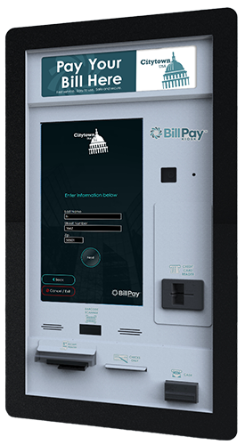 BillPay Kiosk Through-the-Wall drive-through model, stainless steel