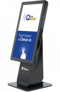Our QueueKiosk countertop model, for placing on a counter, desk, or workstation.