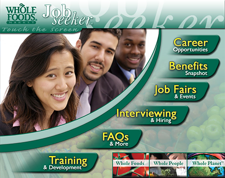 DynaTouch Jobseeker Software Main Menu for Wholefoods